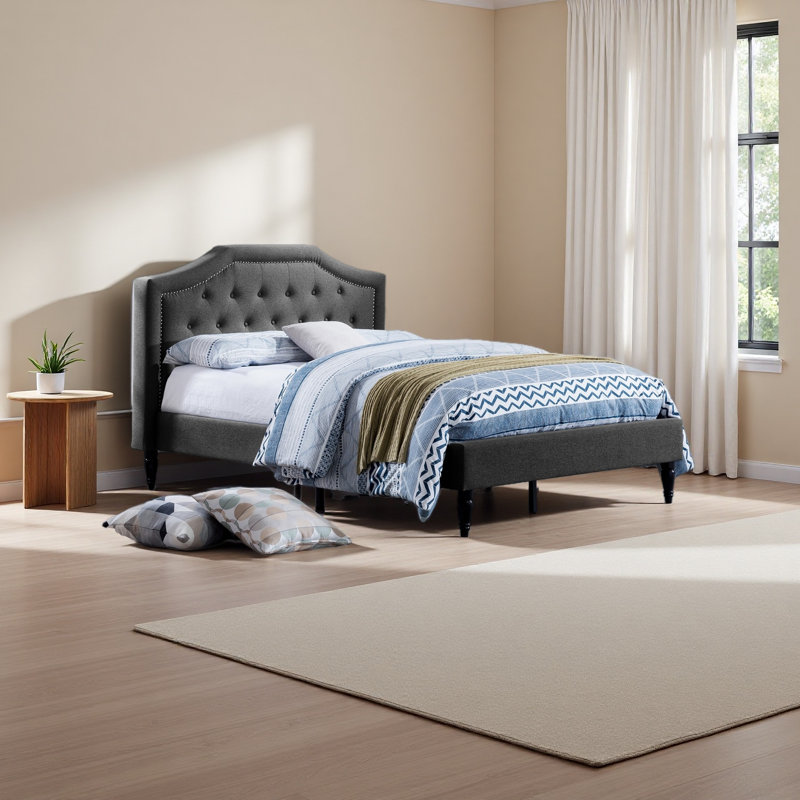 Grand lit double, Gris anthracite