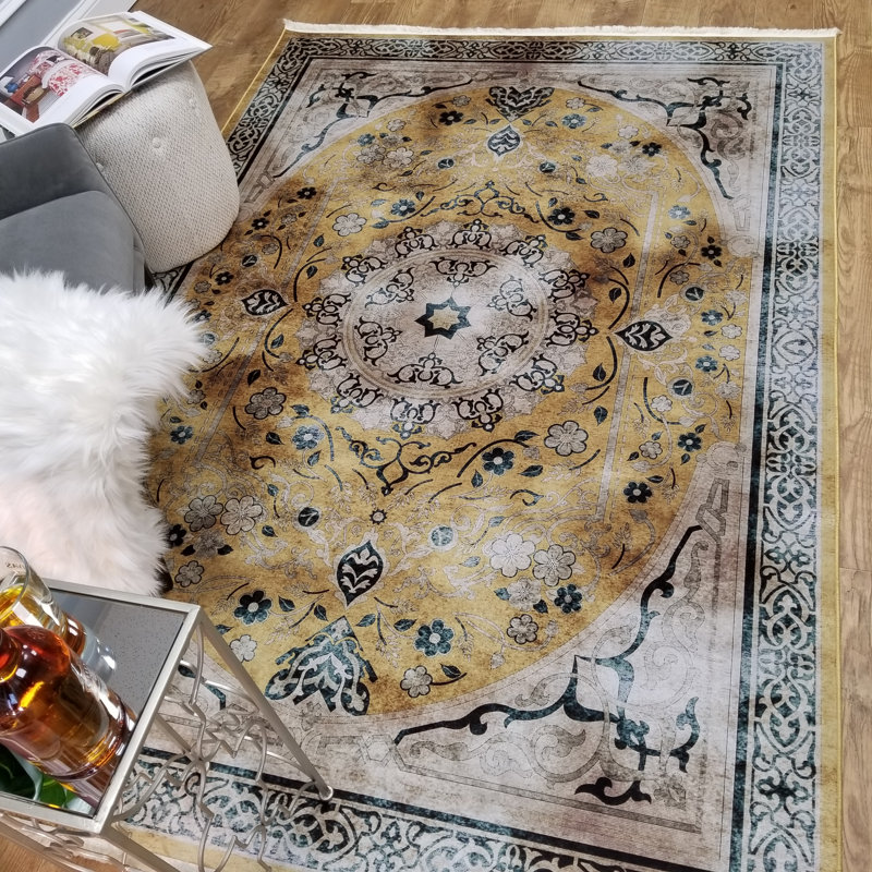 Covin Chenille Oriental Indoor Rug, Rectangle 5'3" x 7'7"