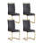 Modern Faux Leather Upholstered Dining Chairs Set of 4 with Gold Base and Handles-139606400