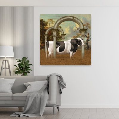 Art contemporain contemporain, paysage abstrait, vache, paysage naturel