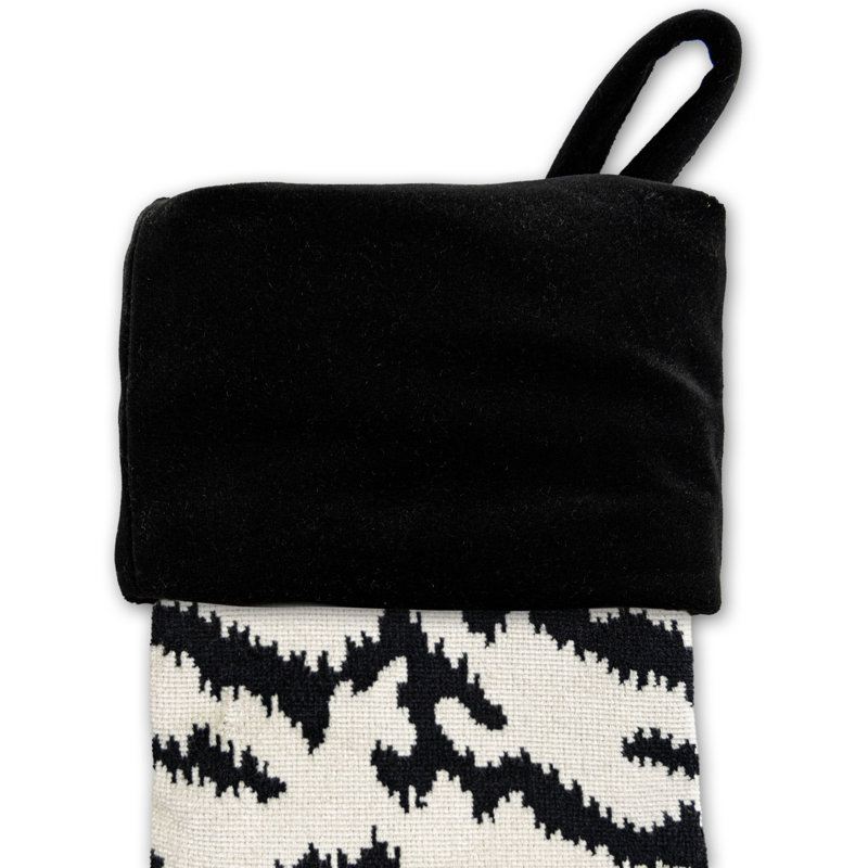 Tigre Stocking / Velvet, Off White/Black