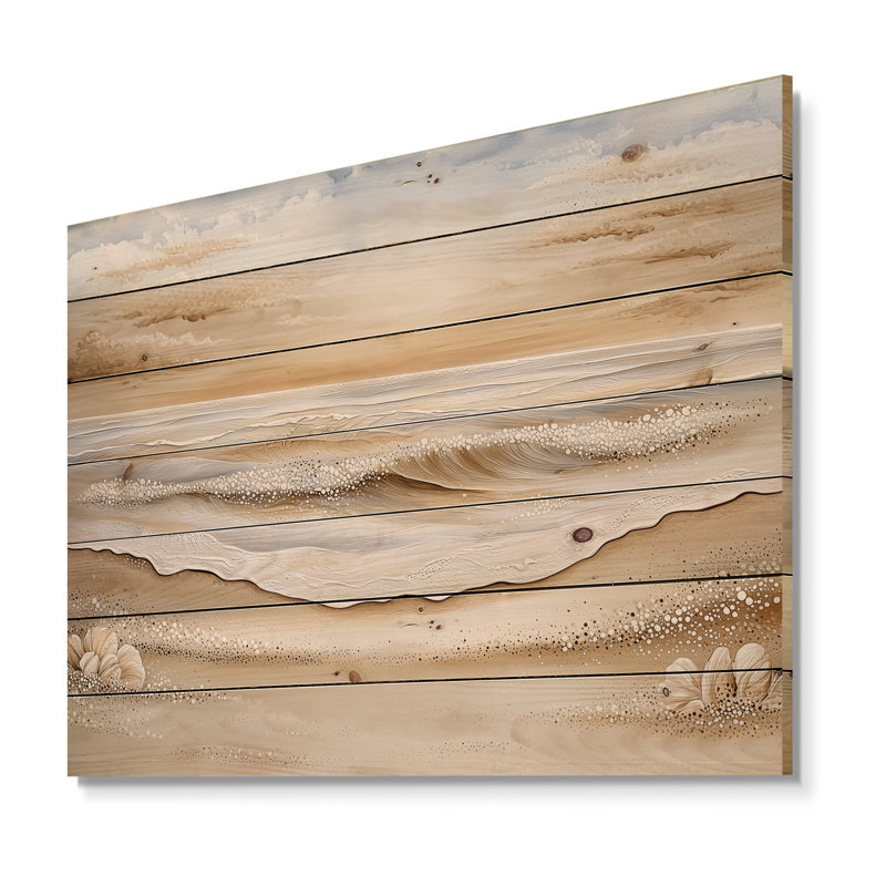 «Shifting Tides In Panama II», impression sur bois de plage brun sur bois de pin naturel, H 34 po x l 44 po x P 0,78 po