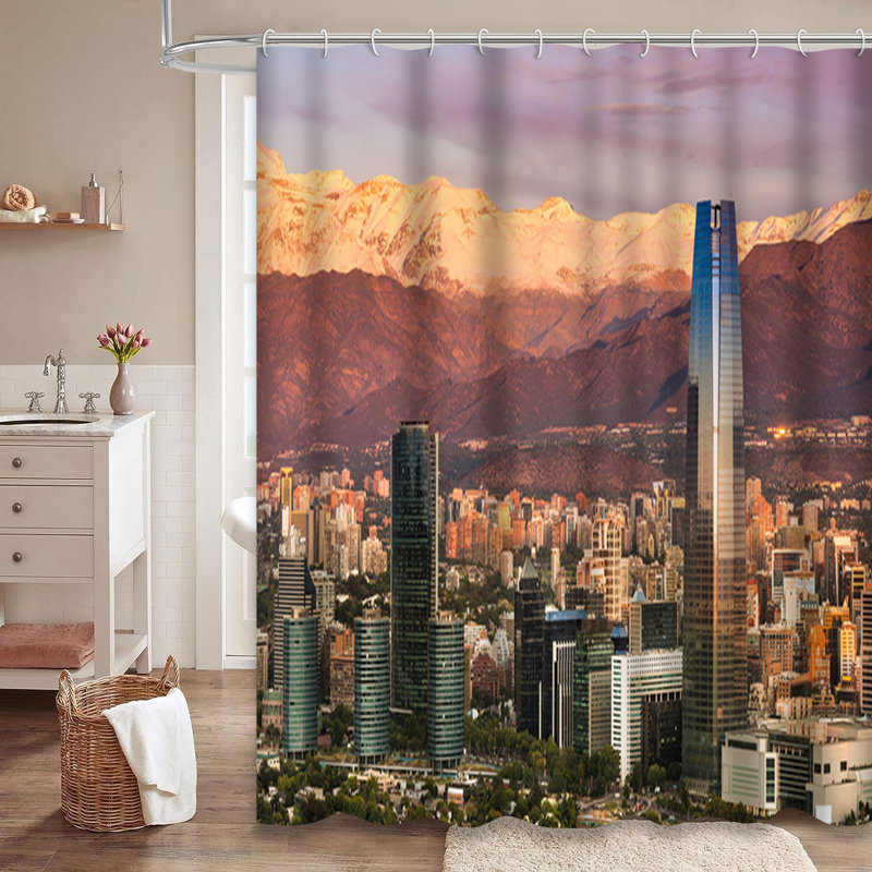 Rideau de douche à 12 crochets Santiago Andes, L 72 po x l 78 po
