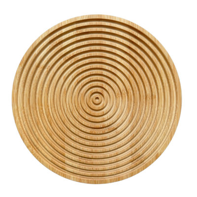 Handcrafted Grooved Wood Cutting Board - Boho Farmhouse Kitchen Decor & Serving Tray For Charcuterie, Bread, Cheese & Appetizers Aesthetic Board For Home, Counter, And Display - Circle (D11")