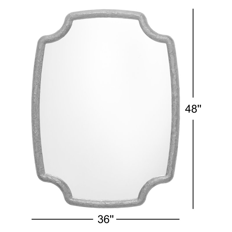 Selene Flat Beveled Mirror, White