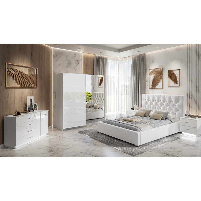 Aketzaly Steel Piece Bedroom Set, 180 x 200cm
