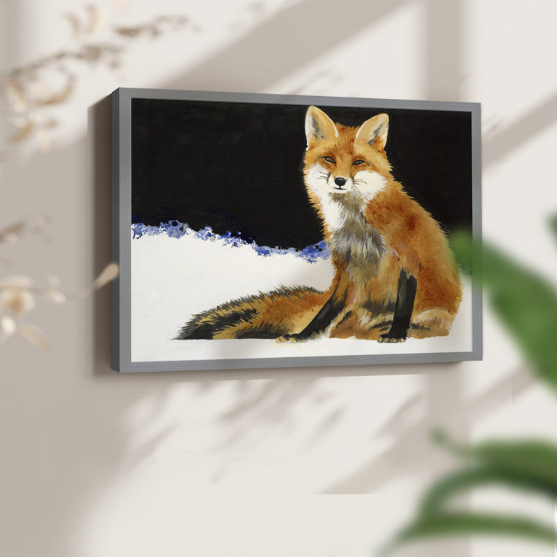 Renard - reproduction encadrée - réarmable, H 11 po x l 14 po, Gris