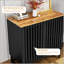 Armoire de style moderne avec porte à lattes rayée, panneau de fibres à densité moyenne de haute qualité et pieds en métal pour un rangement durable
