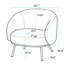 Fauteuil demi-tonneau en velours noir avec capitonnage, fauteuil de style Mid-Century moderne avec pieds en métal, canapé rembourré simple et confortable pour le salon - rembourrage en mousse-129182107