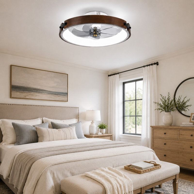 Ventilateur de plafond réversible 20 po avec éclairage à DEL à intensité variable et télécommande