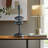 Modern Sculptural Glass Candle Holder for Tabletop Accent - Decorative Taper Candlestick Holder for Dining Room Decor - Blue-1281749624