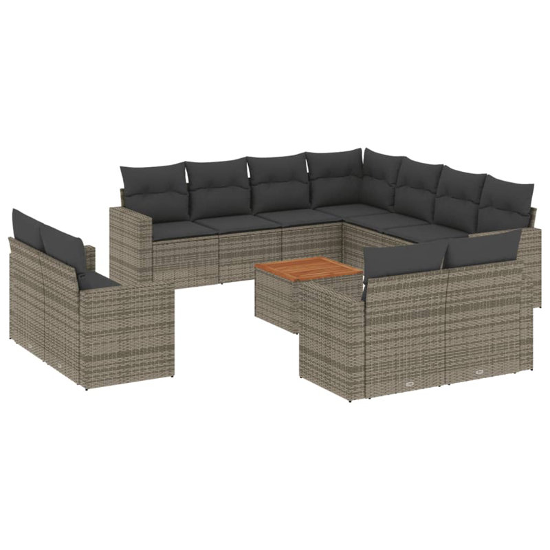 Vidaxl Garden Sofa Set Gray, Dark Gray
