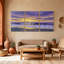Nautique et plage coucher de soleil océan vagues ciel mauve jaune nuages plage ensemble de 3 impressions d'art sur toile-1909412244