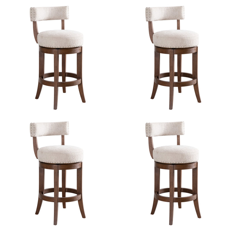 Tabouret de bar pivotant Granby, Chêne brun, 4, Tabouret de comptoir (siège d'une hauteur de 26 p