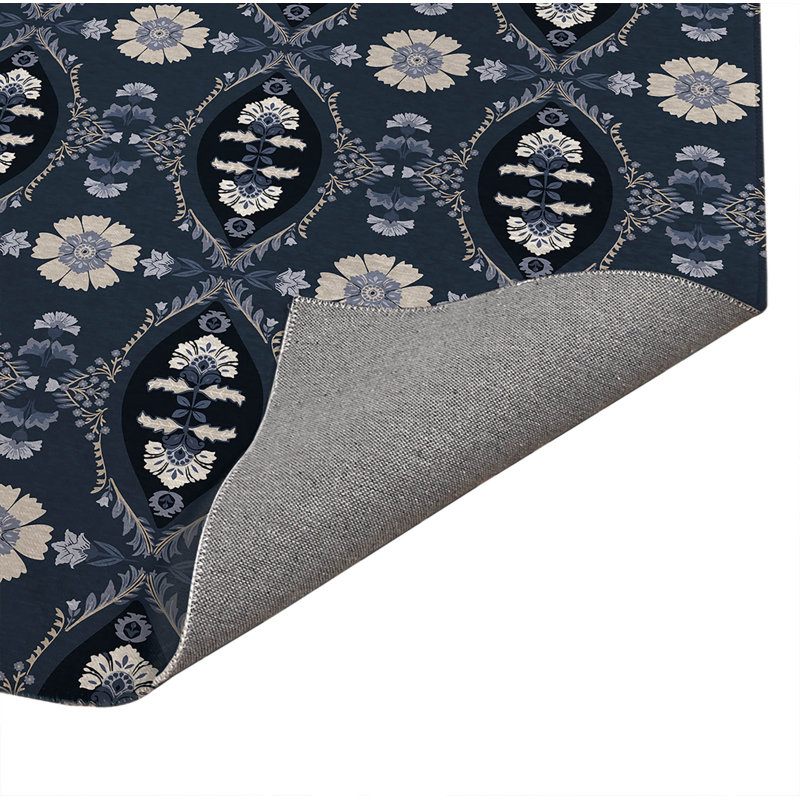Tapis de cuisine Reeva, Rectangle 6 pi x 4 pi, Marine