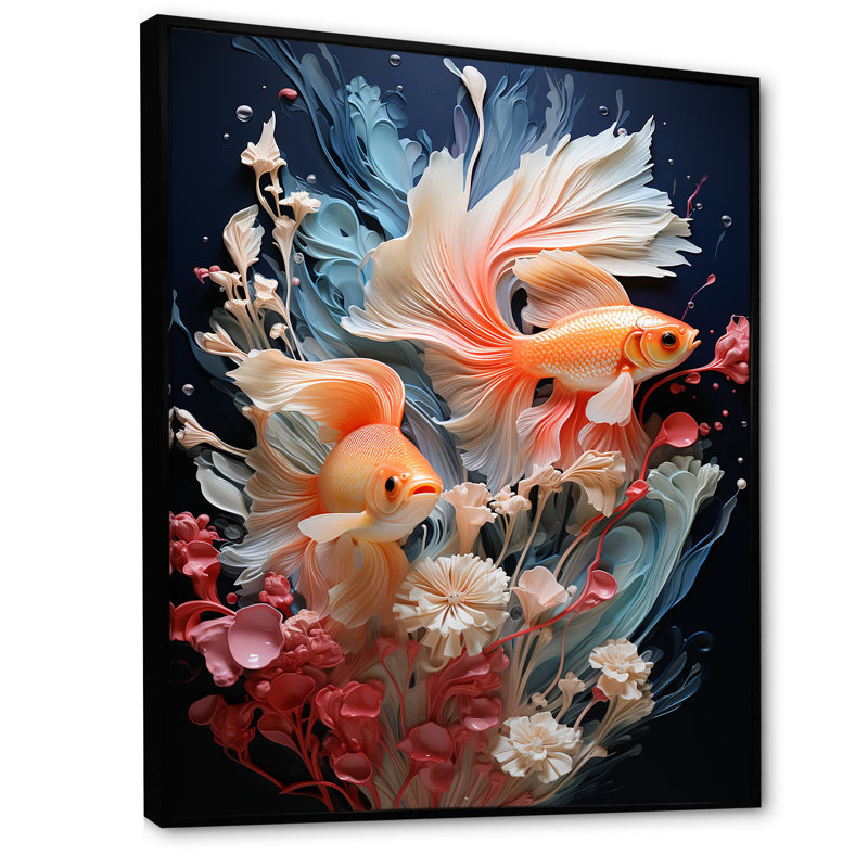 Minimalisme, aquariums, poissons - aquarium, décoration murale_106435, H 32 po x l 24 po x P 1 po, Cadre flottant noir