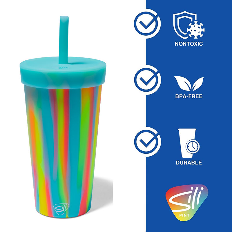 Silipint: Gobelet en silicone pour paille 22 oz: Sugar Rush - réutilisable incassable