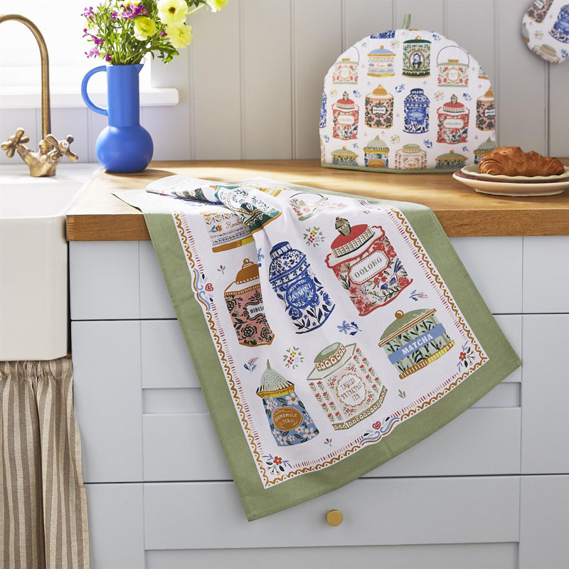 Tea Tins Tea Towel Kitchen Towel