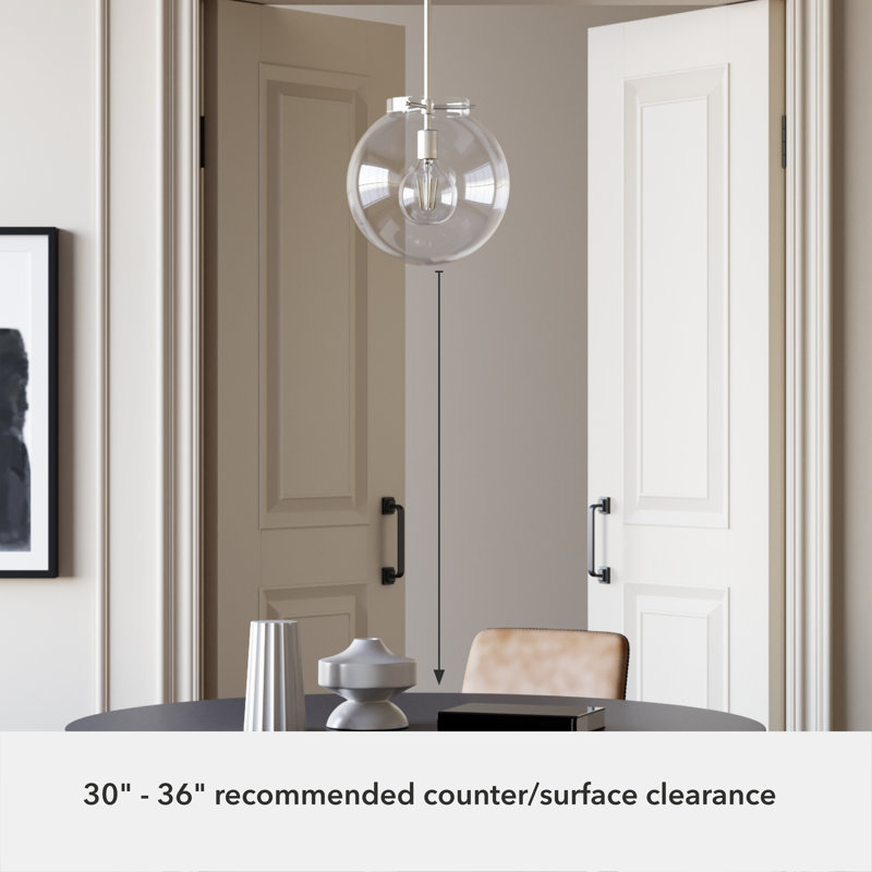 Sacha 1 - Light Single Globe Pendant, Brushed Nickel