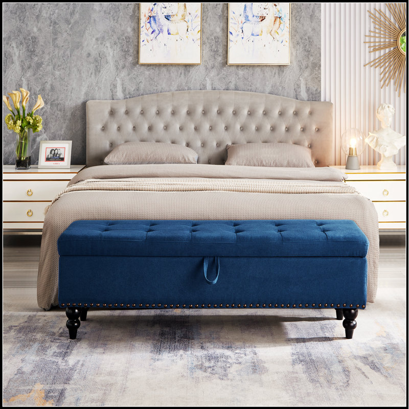 Banc de lit polyvalent avec beaucoup de rangement, parfait pour les chambres à coucher, les salons et les couloirs, améliorant à la fois la fonctionnalité et le style.