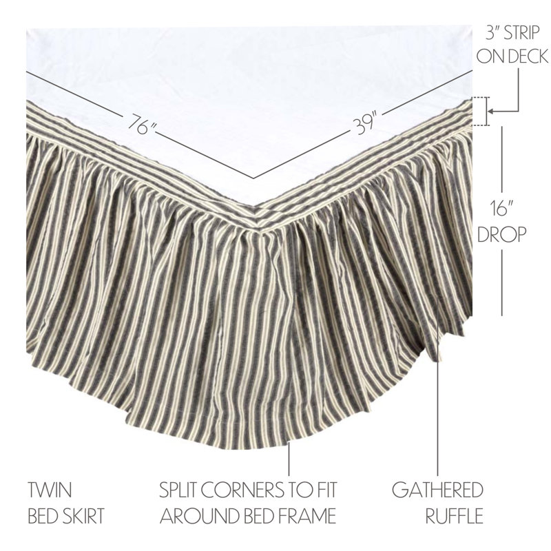 Ashmont Twin Cotton Bed Skirt with Split Corner