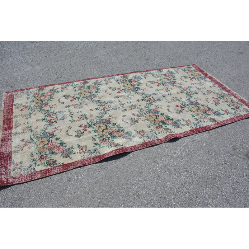 Tapis rétro, tapis turcs, tapis 4,2 x 8,7 pi, tapis de cuisine rouge, tapis Boho, tapis de chambre à coucher, tapis en laine