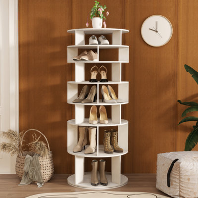 Trianna 32 Pair Rotating Shoe Rack Fits Shoe Size up to 10