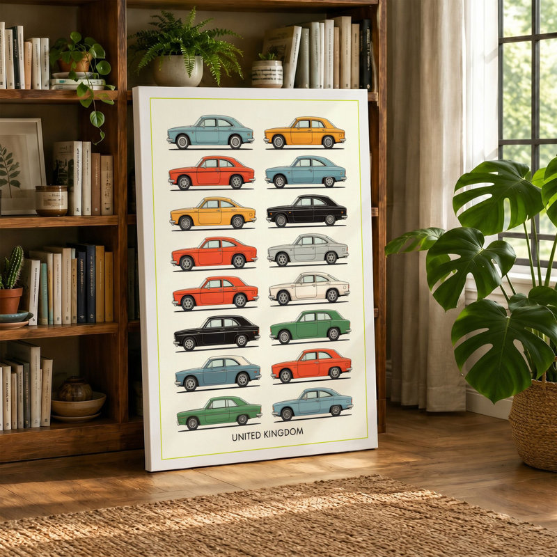 Sorted Imports Retro 1 Piece Wrapped Canvas Wall Art, 18x12 - 45.7 x 30.5 cm, Cream Border