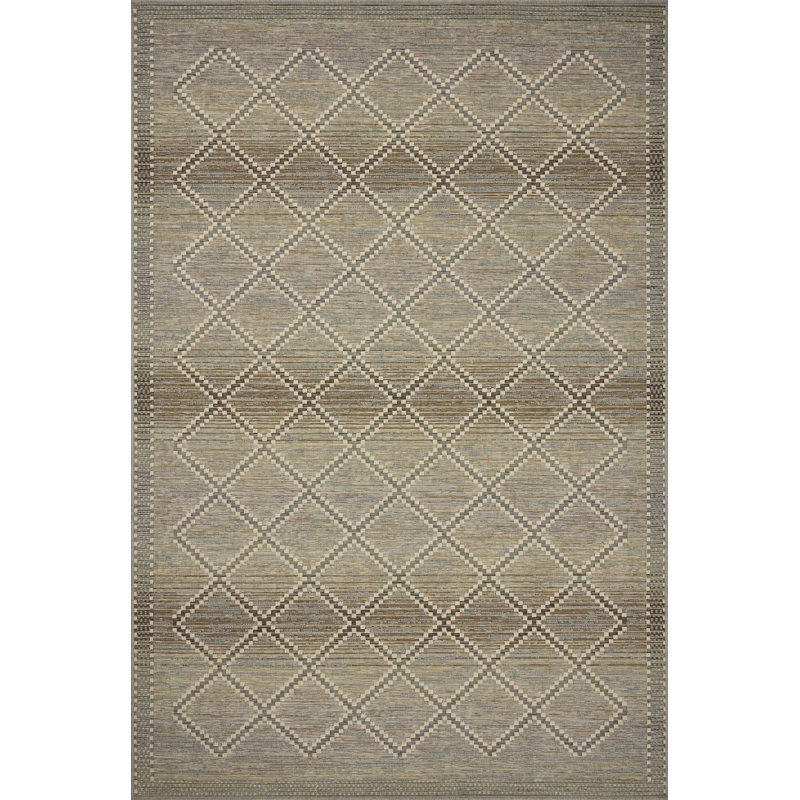 Loloi Saylor Stone / Ivory Indoor/Outdoor Area Rug, Rectangle 7'6" x 10'