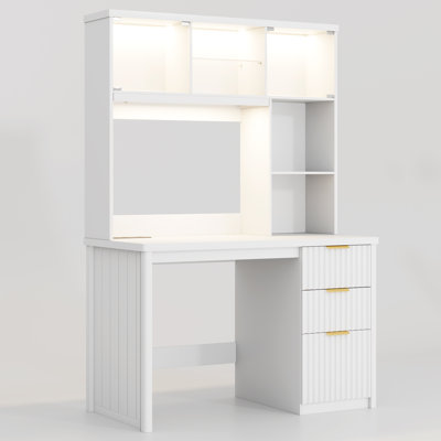 Computer Desk with Built-In Electrical Outlet