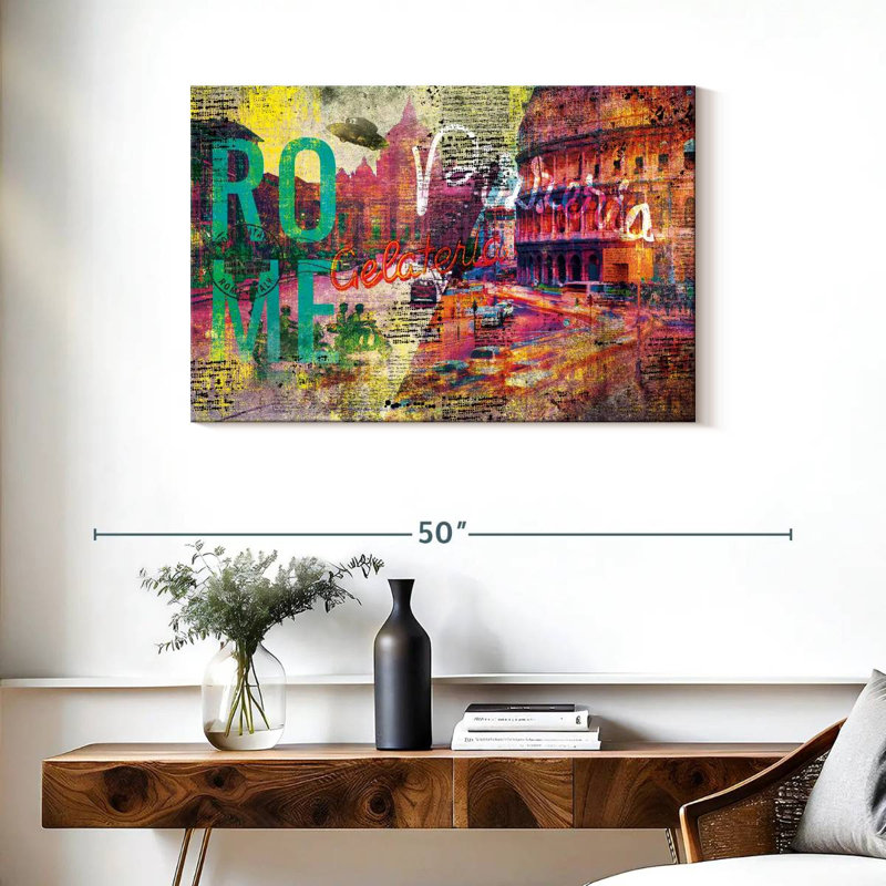 Nicci Rome City papier journal grunge, H 24 po x l 36 po