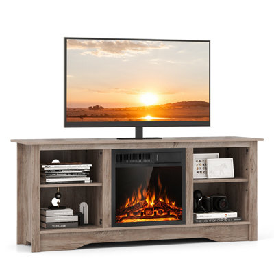 Lark Manor Fireplace Tv Stand For 65'' Flat Screen Tv W/ 18'' Electric Fireplace Heater