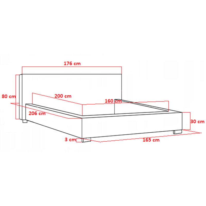Adelheid Upholstered EU Kingsize - 160 X 200 Cm Bed