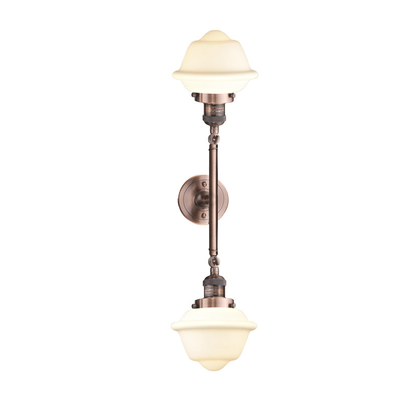 Gebhart 2 - Light Dimmable Vanity Light, Matte White Cased, Antique Copper, Bulb Not Included