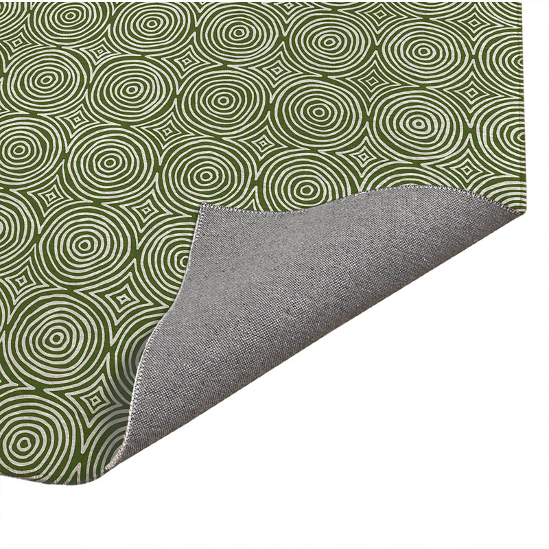 Paillasson Rolling Circles, 60" W x 36" L, Olive Green