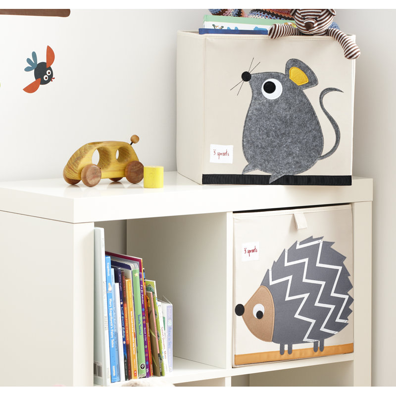 3 Sprouts - Toy Storage Cube for Baby and Kids - Hedgehog