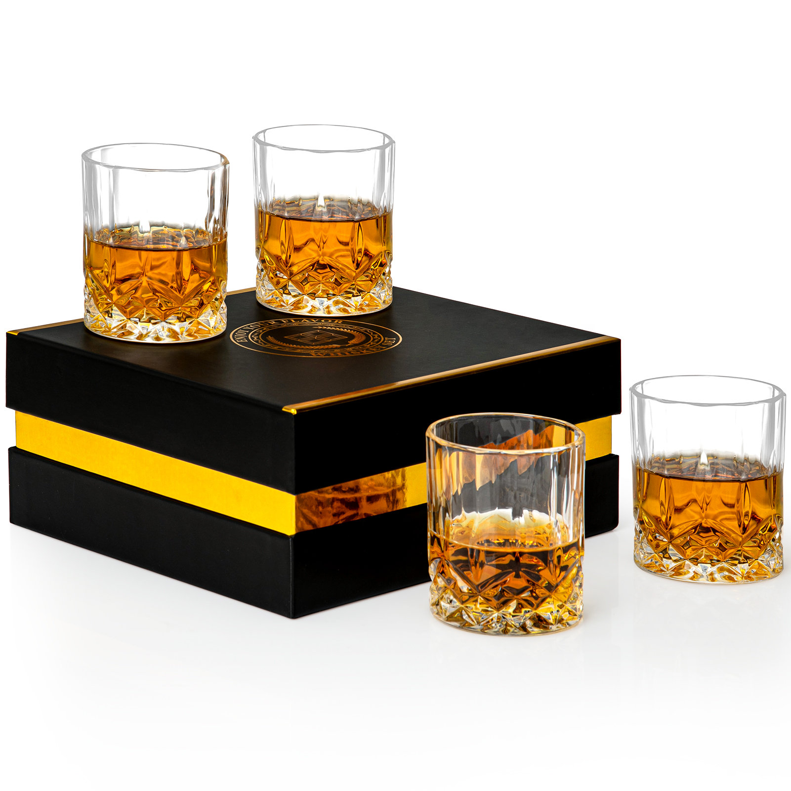 Mercer41 Sarves 4 - Piece 10oz. Glass Whiskey Glass Glassware Set | Wayfair