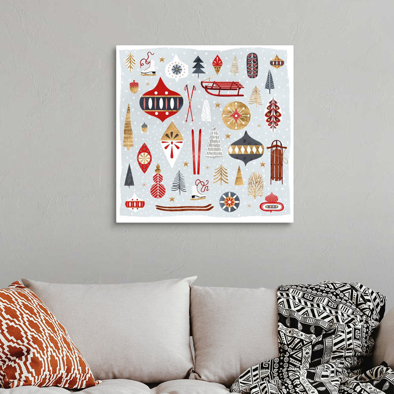 Reproduction d’art sur toile, "Christmas chalet IV" par Victoria Borges, H 30 po x l 30 po x P 1,25 po, Toile tendue