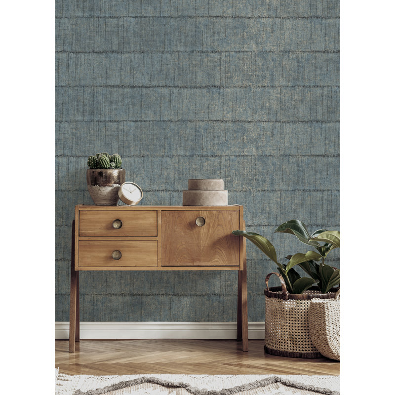 Non-Pasted Geometric Wallpaper Roll, Blue
