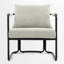 Chaise d'appoint rembourrée Mid-Century moderne avec coussin ultra épais et structure en métal industriel-729892486