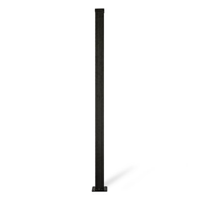 4ft Aluminum Surface Mount Post Kit for Edgewood Privacy Fence (1 Mount), Surface Mount Installation for Deck or Concrete, Black BLI19131