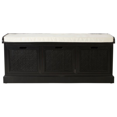 Cotton Upholstered Storage Bench