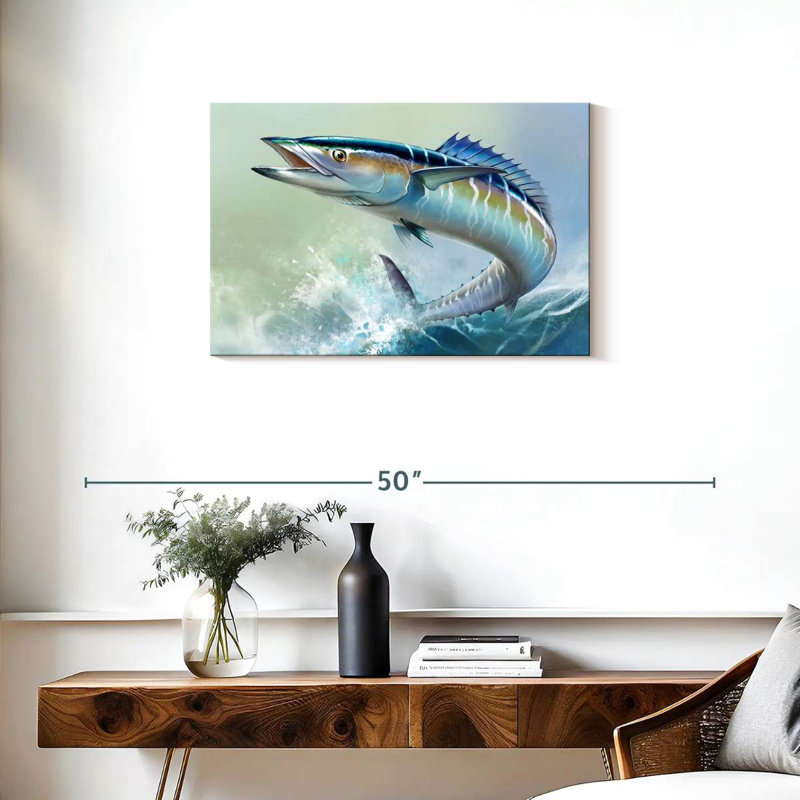 Brampt Wahoo Fish On Waves, 20" H x 30" W