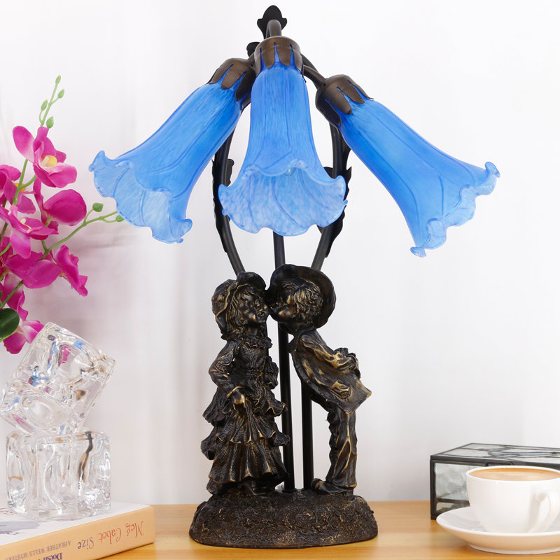 Amena Resin Desk Lamp, Baby Blue