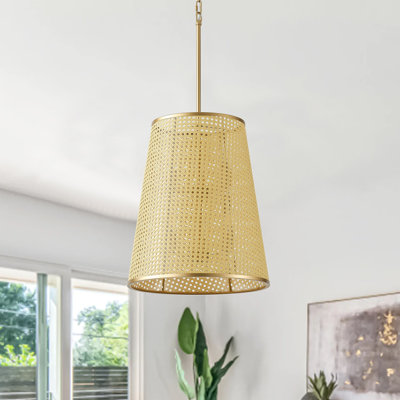6-Light yellow adjustable iron pendant lamp