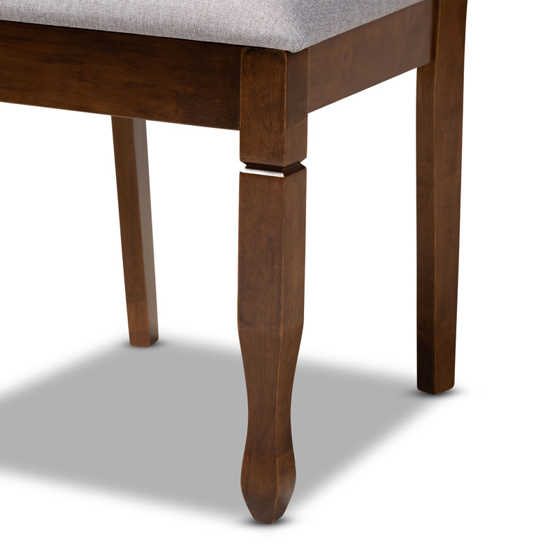 Aaina Boothwyn 5 - Piece Ruberwood Solid Wood Dining Set, Walnut, Walnut, Gray