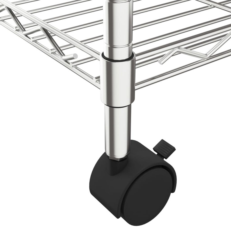 Secil 35cm W Metal Storage Rack with Wheels, Chrome