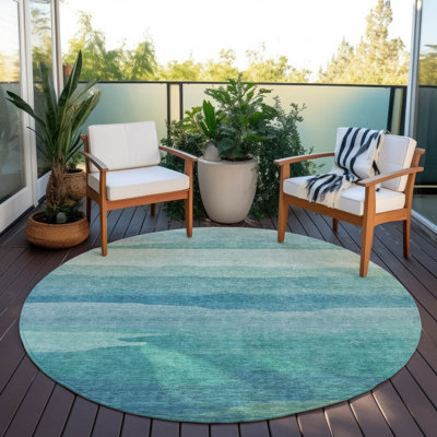 Tapis intérieur / extérieur lavable sarcelle Embre - LOOMlan