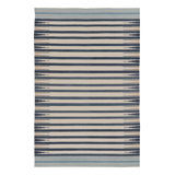 Rug & Kilim’S Indian Dhurrie Rug In Navy And Cream With Geometric Borders
