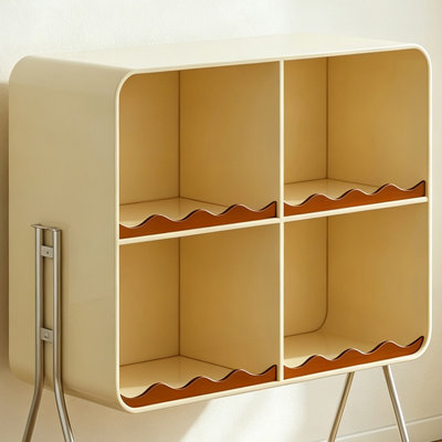 Meuble d'appoint avec pattes roulantes en acier inoxydable